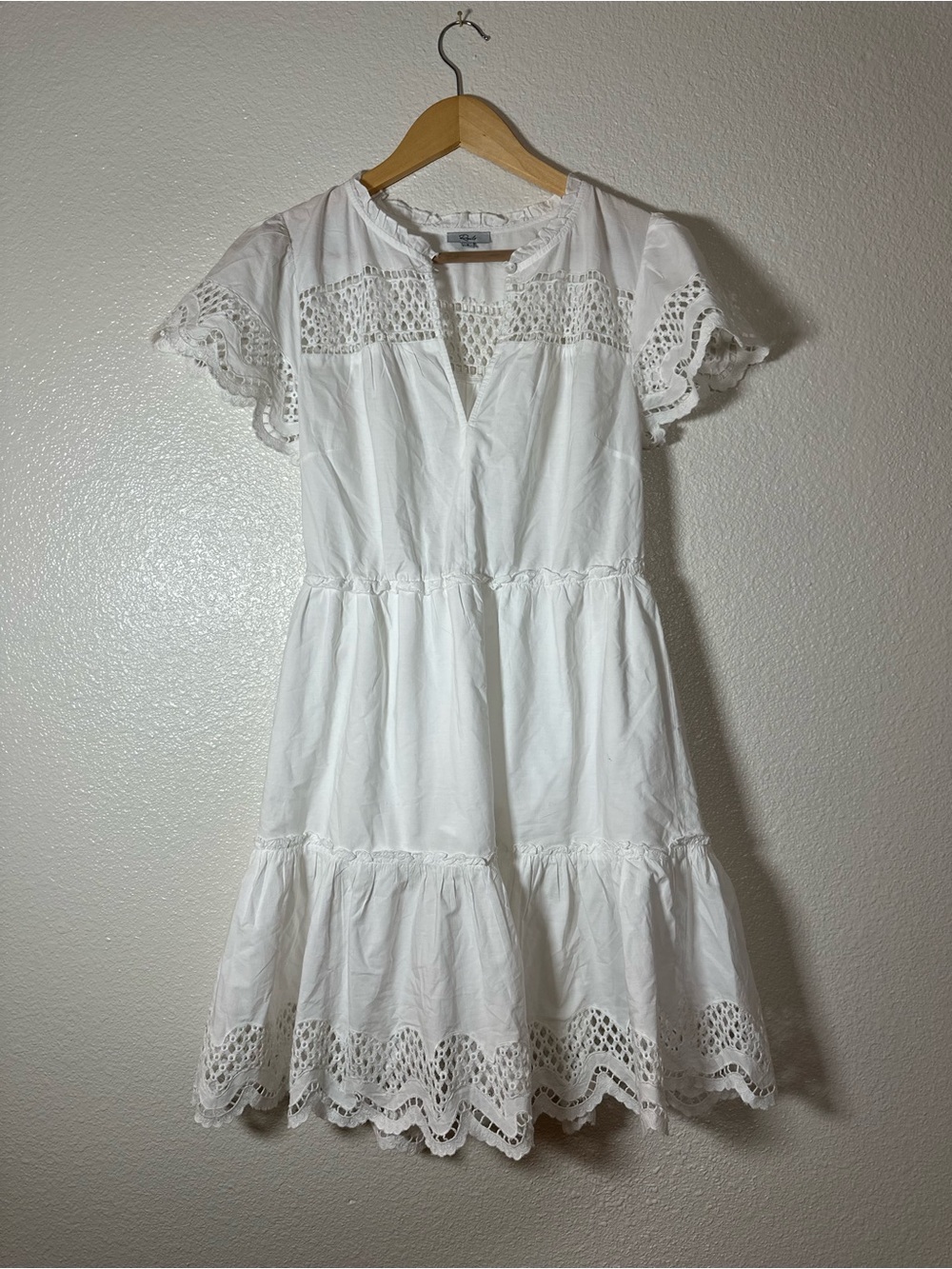 Rails White Eyelet Tiered Mini Dress Women’s Small - Picture 3 of 9